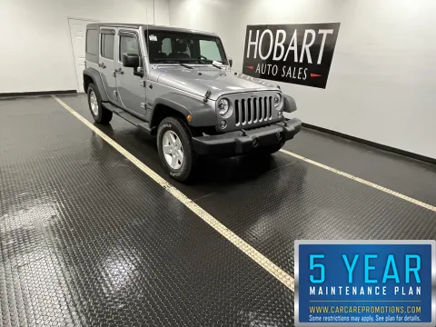 Silver 2018 Jeep Wrangler JK Unlimited Sport S for sale in Hobart, IN