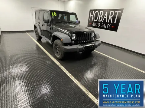Black 2016 Jeep Wrangler Unlimited Sport for sale in Hobart, IN
