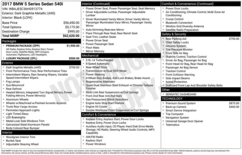 Another view of 2017 BMW 5 Series 540i for sale in Warrensburg, MO at Warrensburg Ford