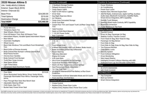 Another view of 2020 Nissan Altima 2.5 S for sale in Warrensburg, MO at Warrensburg Ford