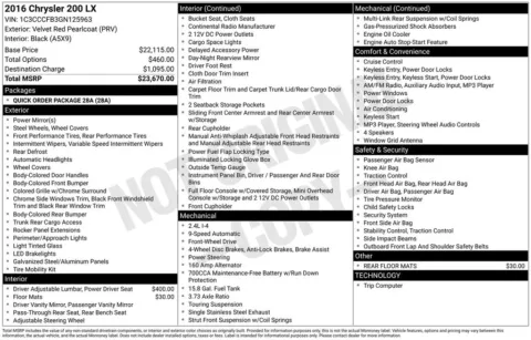 Another view of 2016 Chrysler 200 LX for sale in Warrensburg, MO at Warrensburg Ford