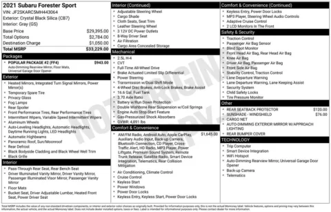 Photos of 2021 Subaru Forester Sport for sale in Warrensburg, MO at Warrensburg Ford