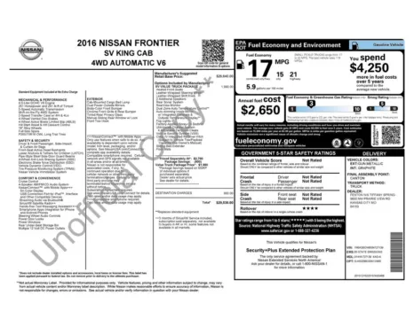 Photos of 2016 Nissan Frontier SV for sale in Warrensburg, MO at Warrensburg Ford