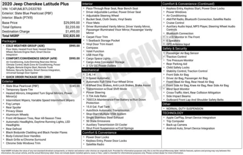 Another view of 2020 Jeep Cherokee Latitude Plus for sale in Warrensburg, MO at Warrensburg Ford