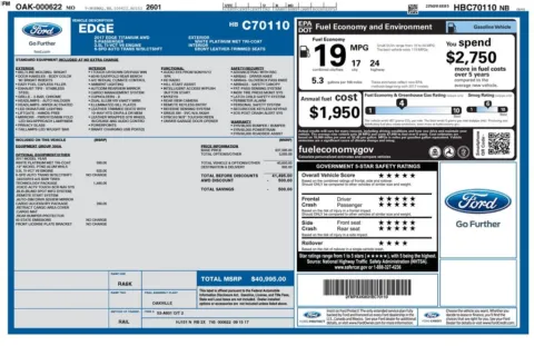 Another view of 2017 Ford Edge Titanium for sale in Warrensburg, MO at Warrensburg Ford