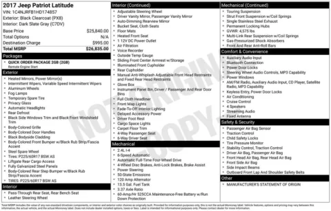 Another view of 2017 Jeep Patriot Latitude for sale in Warrensburg, MO at Warrensburg Ford