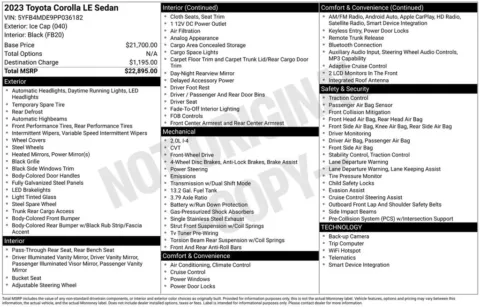 Another view of 2023 Toyota Corolla LE for sale in Warrensburg, MO at Warrensburg Ford