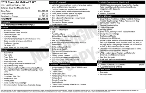 Another view of 2022 Chevrolet Malibu LT for sale in Warrensburg, MO at Warrensburg Ford