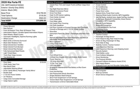 Another view of 2020 Kia Forte FE for sale in Warrensburg, MO at Warrensburg Ford