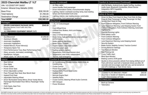 Another view of 2023 Chevrolet Malibu LT for sale in Warrensburg, MO at Warrensburg Ford