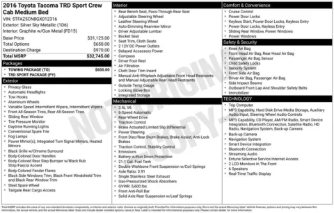 Another view of 2016 Toyota Tacoma TRD Sport for sale in Warrensburg, MO at Warrensburg Ford