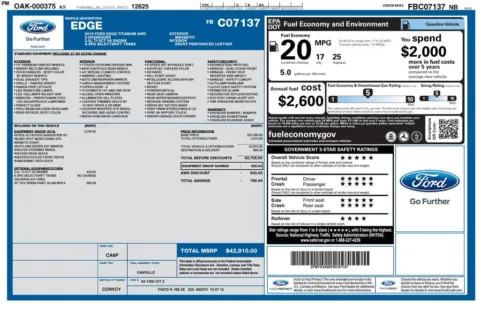 Another view of 2015 Ford Edge Titanium for sale in Warrensburg, MO at Warrensburg Ford
