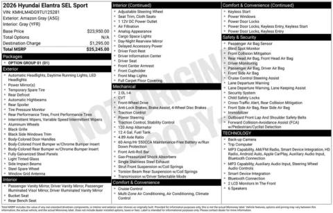 Another view of 2026 Hyundai Elantra SEL Sport for sale in Warrensburg, MO at Warrensburg Ford