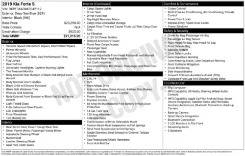 Another view of 2019 Kia Forte S for sale in Warrensburg, MO at Warrensburg Ford