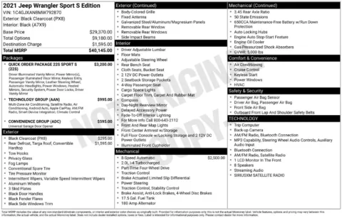 Another view of 2021 Jeep Wrangler Sport S for sale in Warrensburg, MO at Warrensburg Ford
