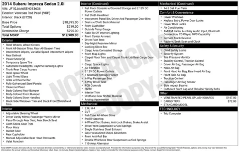 More photos of 2014 Subaru Impreza 2.0i at Warrensburg Chrysler Dodge Jeep Ram Fiat, MO