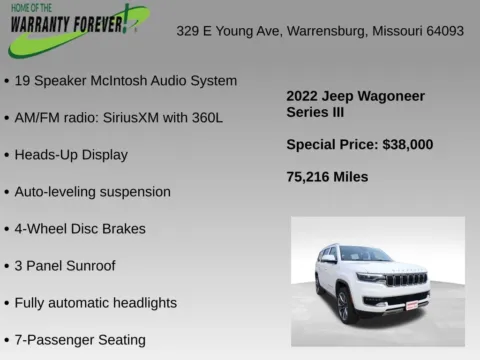 More photos of 2022 Jeep Wagoneer Series III at Warrensburg Chrysler Dodge Jeep Ram Fiat, MO