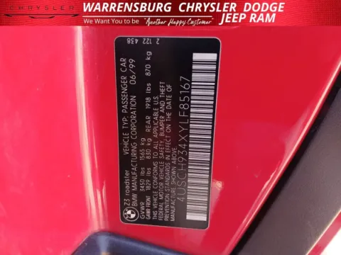 More photos of 2000 BMW Z3 2.3 at Warrensburg Chrysler Dodge Jeep Ram Fiat, MO