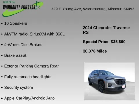 More photos of 2024 Chevrolet Traverse Limited RS at Warrensburg Chrysler Dodge Jeep Ram Fiat, MO