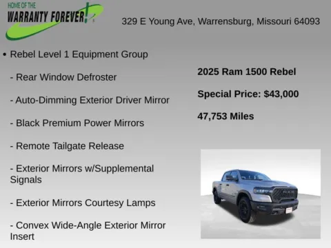 More photos of 2025 Ram 1500 Rebel at Warrensburg Chrysler Dodge Jeep Ram Fiat, MO
