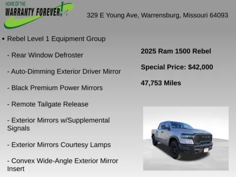 More photos of 2025 Ram 1500 Rebel at Warrensburg Chrysler Dodge Jeep Ram Fiat, MO