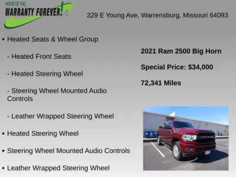 More photos of 2021 Ram 2500 Big Horn at Warrensburg Chrysler Dodge Jeep Ram Fiat, MO