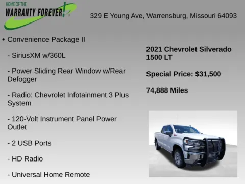 More photos of 2021 Chevrolet Silverado 1500 LT at Warrensburg Chrysler Dodge Jeep Ram Fiat, MO