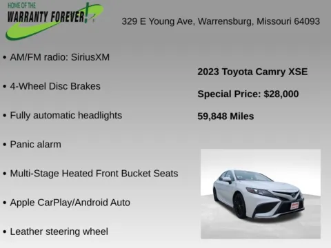 More photos of 2023 Toyota Camry XSE at Warrensburg Chrysler Dodge Jeep Ram Fiat, MO