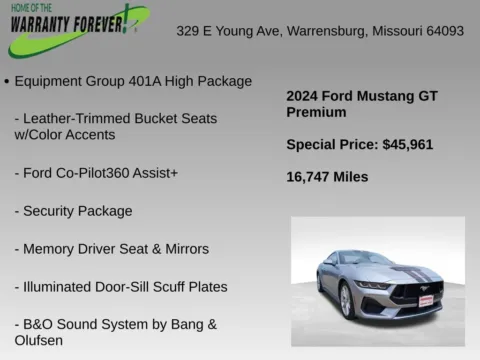 More photos of 2024 Ford Mustang GT Premium at Warrensburg Chrysler Dodge Jeep Ram Fiat, MO