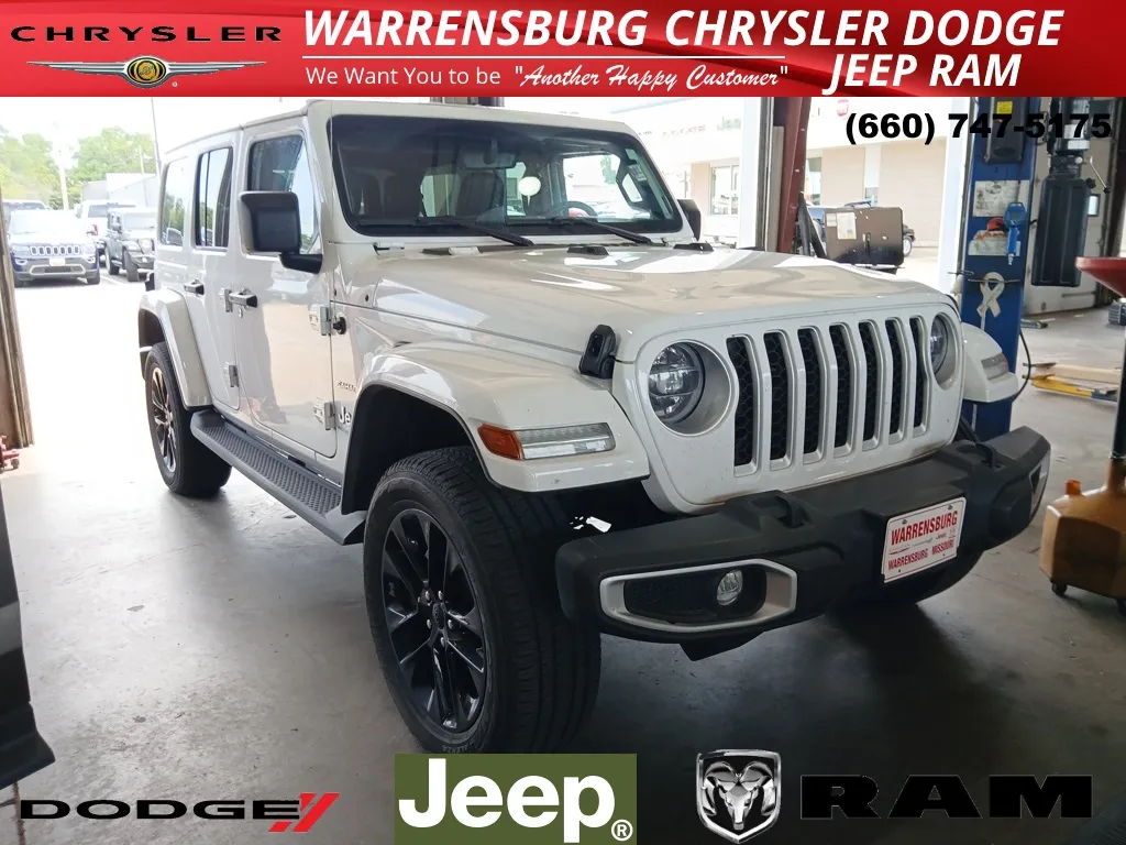 White 2021 Jeep Wrangler Unlimited Sahara 4xe for sale in Warrensburg, MO