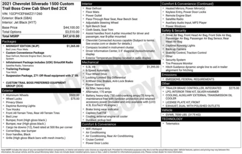 Black 2021 Chevrolet Silverado 1500 Custom Trail Boss for sale in Warrensburg, MO