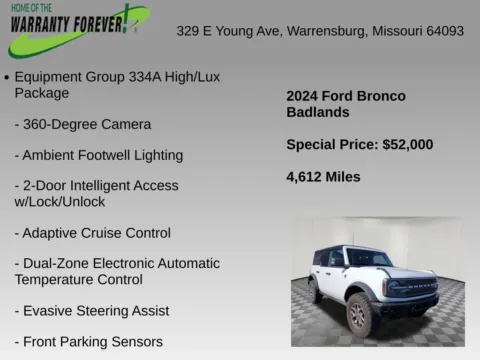 More photos of 2024 Ford Bronco Badlands at Warrensburg Chrysler Dodge Jeep Ram Fiat, MO
