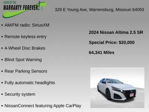 More photos of 2024 Nissan Altima 2.5 SR at Warrensburg Chrysler Dodge Jeep Ram Fiat, MO