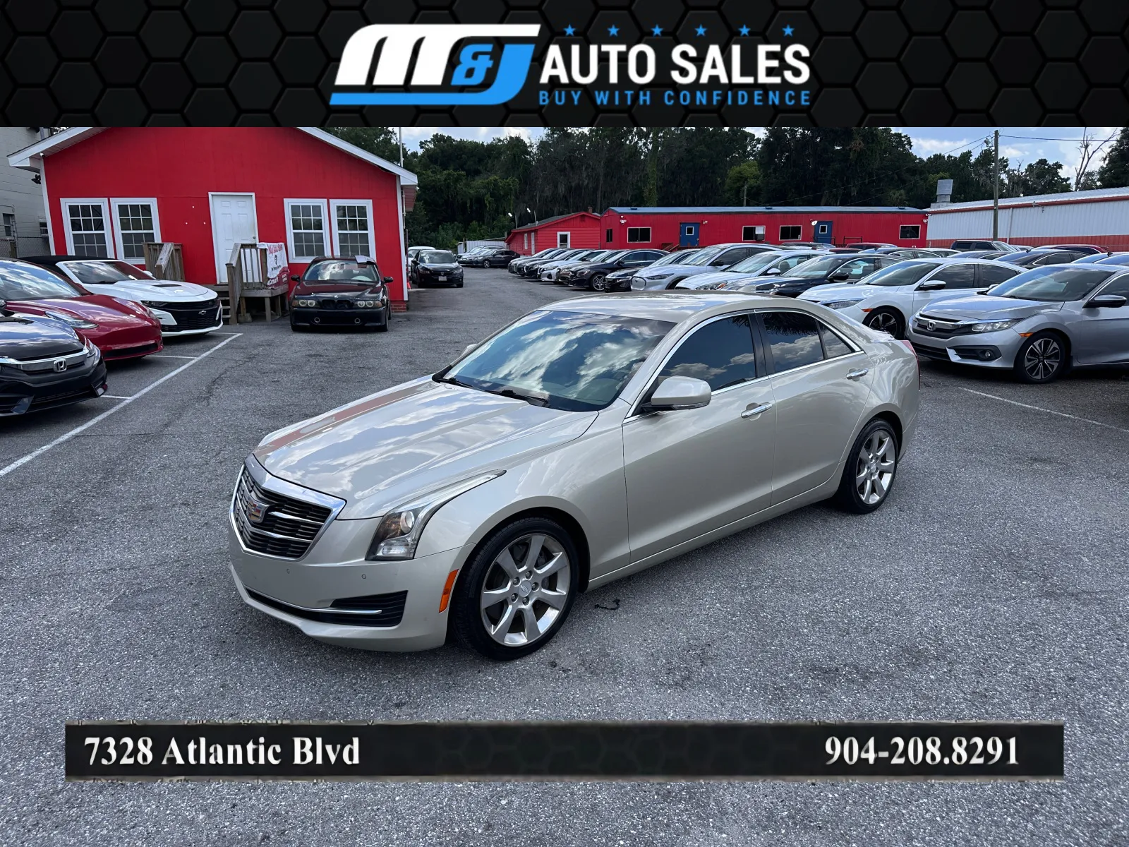 Gold 2015 Cadillac ATS 2.0T Luxury for sale in Jacksonville, FL