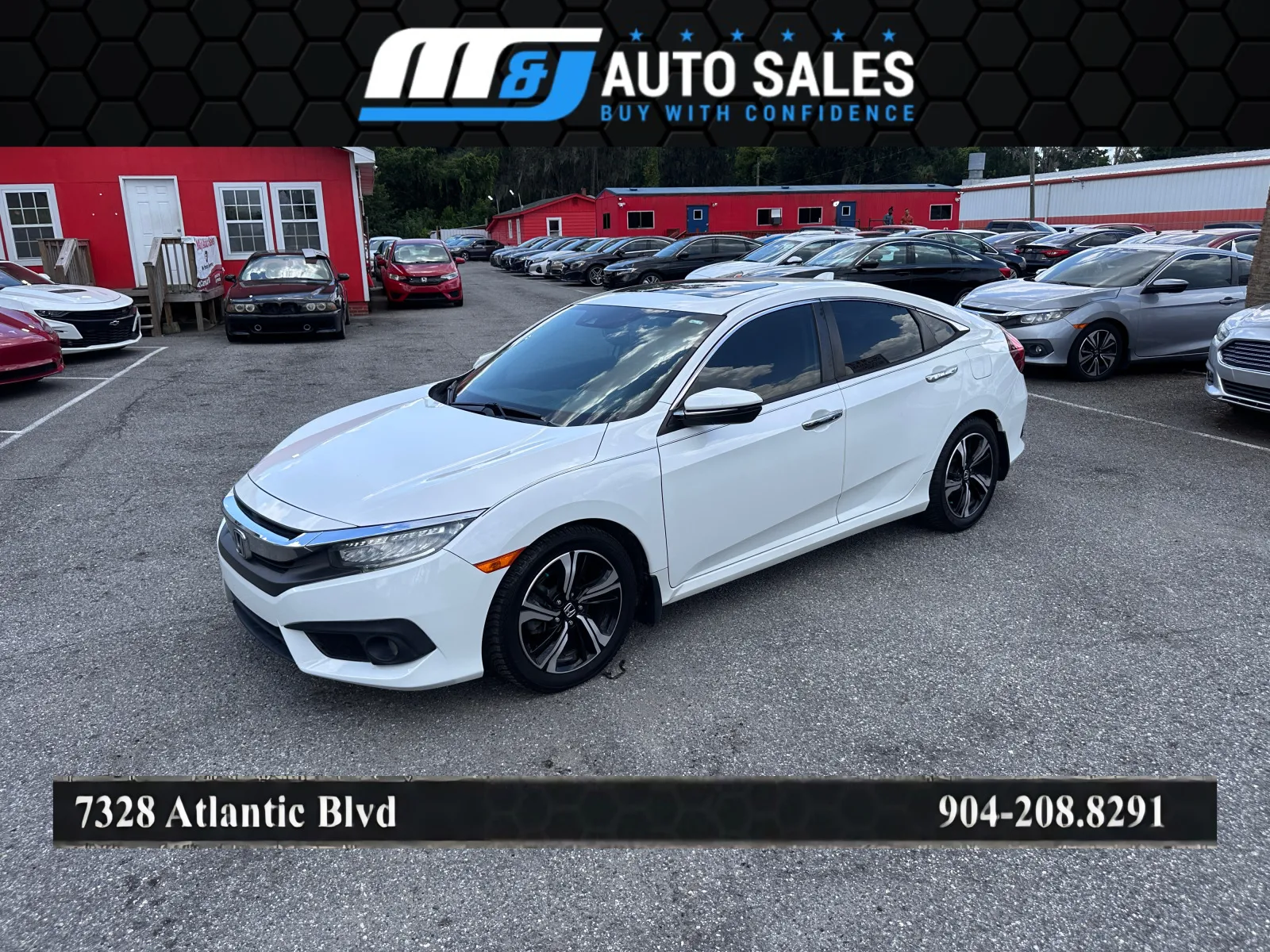 White 2016 Honda Civic Touring for sale in Jacksonville, FL