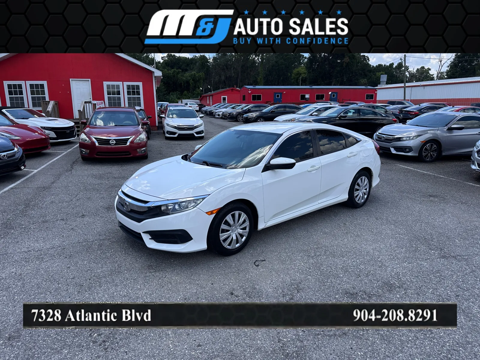 White 2018 Honda Civic LX for sale in Jacksonville, FL