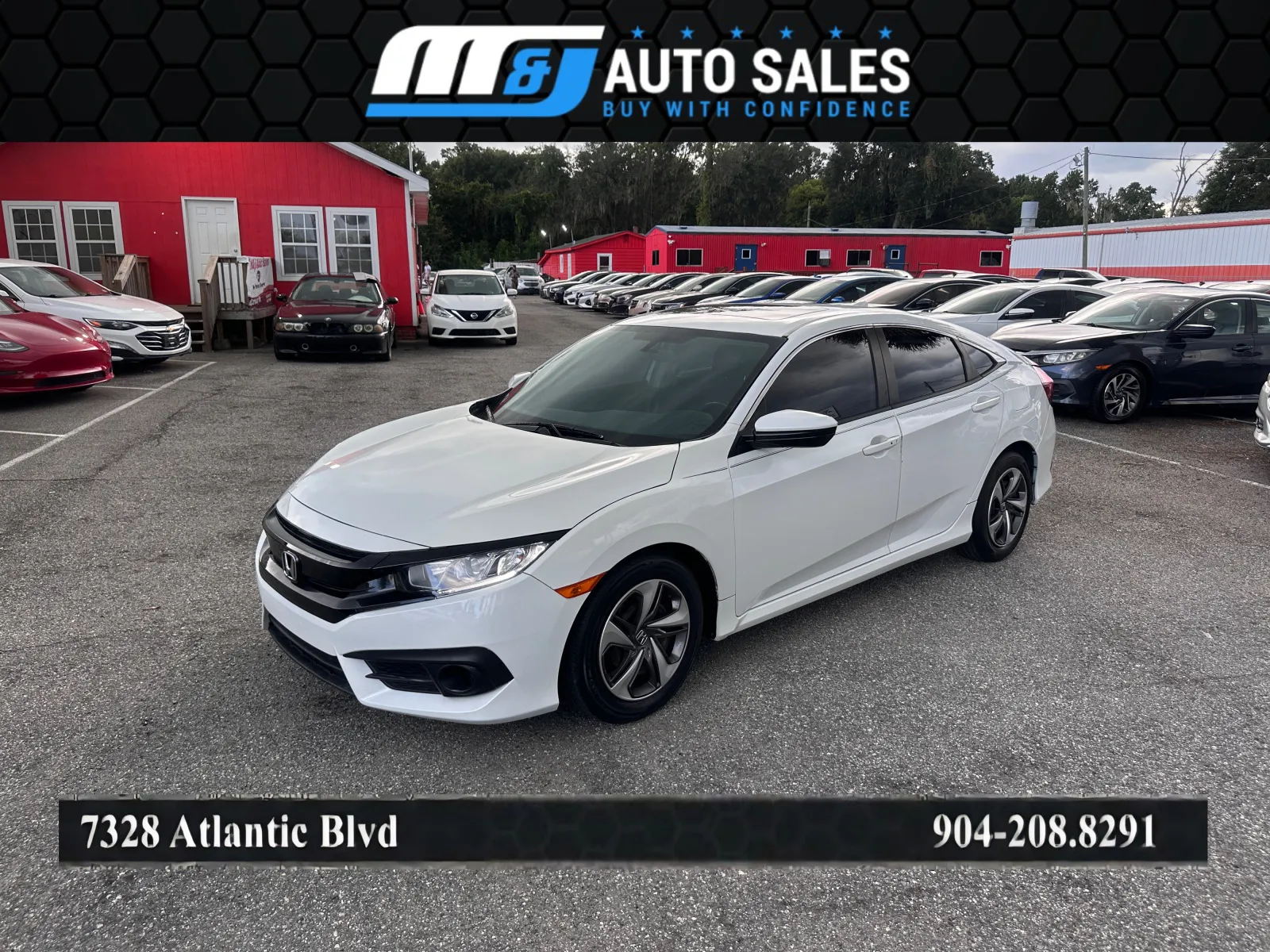 White 2018 Honda Civic EX-T for sale in Jacksonville, FL