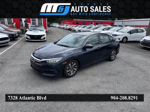 Blue 2016 Honda Civic EX for sale in Jacksonville, FL