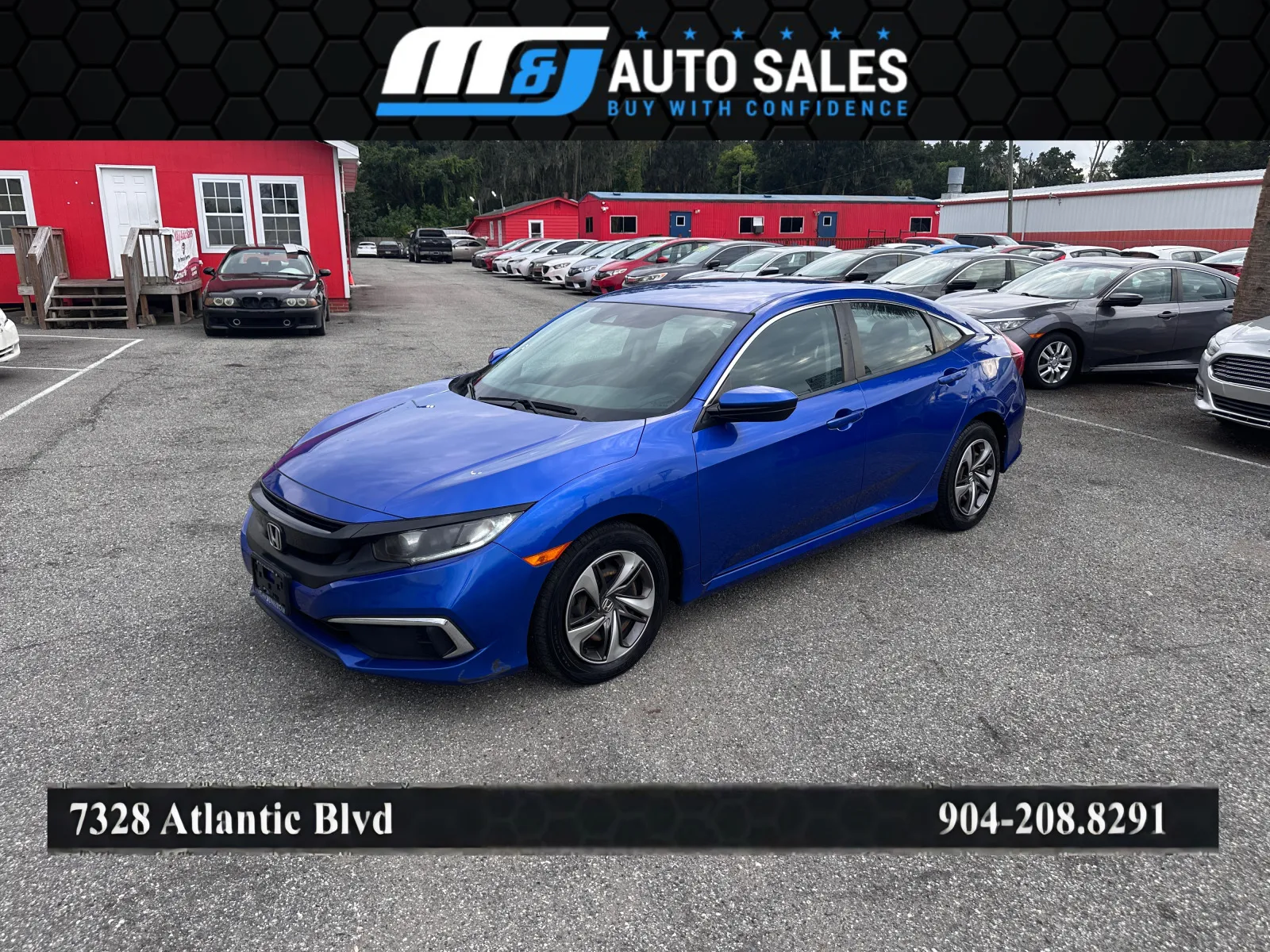 Blue 2020 Honda Civic LX for sale in Jacksonville, FL