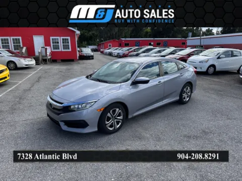 Silver 2017 Honda Civic LX for sale in Jacksonville, FL