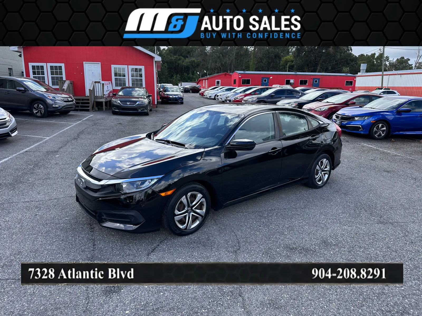 Black 2016 Honda Civic LX for sale in Jacksonville, FL