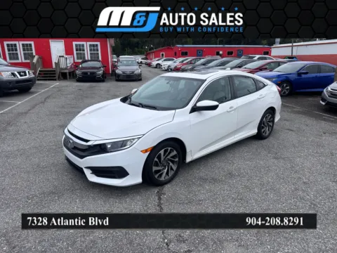 White 2017 Honda Civic EX for sale in Jacksonville, FL
