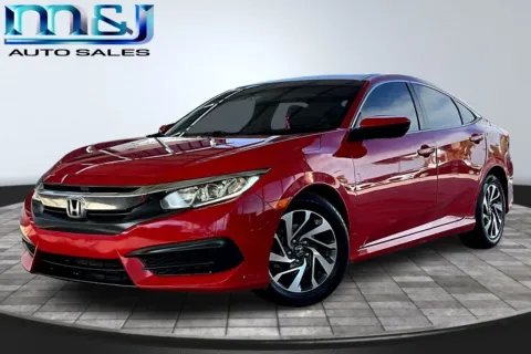 Red 2017 Honda Civic EX for sale in Jacksonville, FL