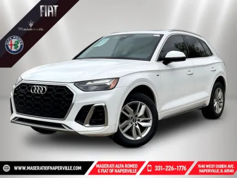 White 2022 Audi Q5 45 S line Premium for sale in Naperville, IL
