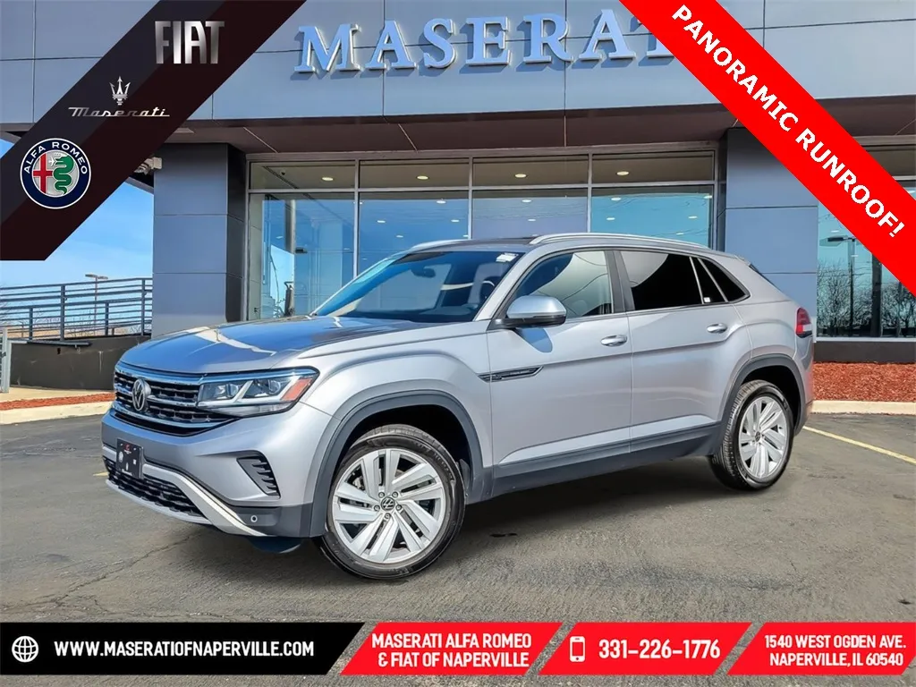 Silver 2021 Volkswagen Atlas Cross Sport 3.6L V6 SE w/Technology for sale in Naperville, IL