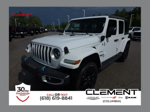 White 2023 Jeep Wrangler Sahara 4xe for sale in Columbia, IL