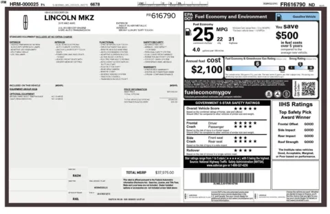 Photos of 2015 Lincoln MKZ AWD for sale in Marion, IA at Houdek Auto Center