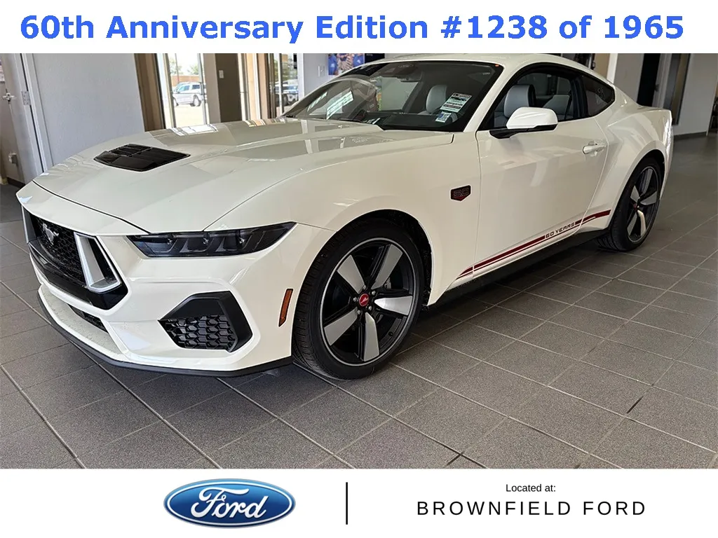 White 2025 Ford Mustang GT Premium for sale in Brownfield, TX