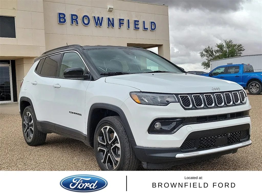 White 2023 Jeep Compass Limited for sale in Brownfield, TX
