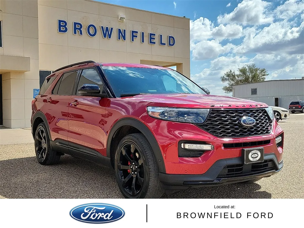 Red 2022 Ford Explorer ST for sale in Brownfield, TX